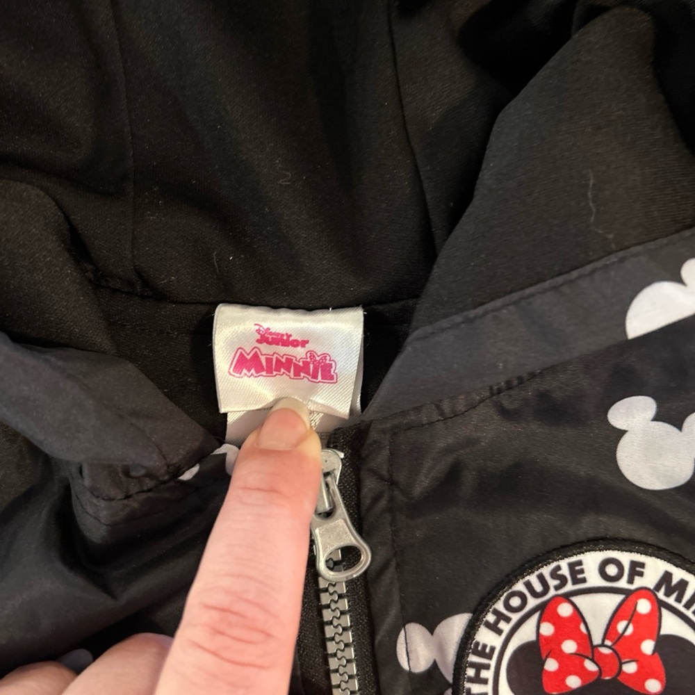Disney Junior Minnie Mouse Girls Black Zipper Front Hooded Jacket 2T - Picture 2 of 11